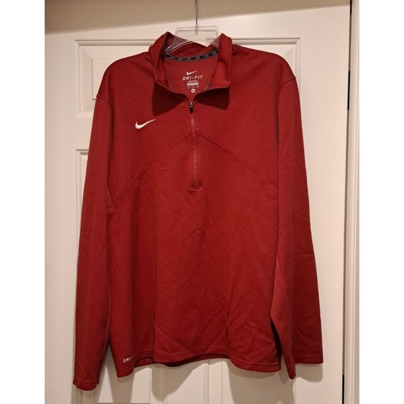 Nike Training Dri Fit Red Quarter Zip with Zip Up Pocket Size Extra Large - Picture 1 of 10